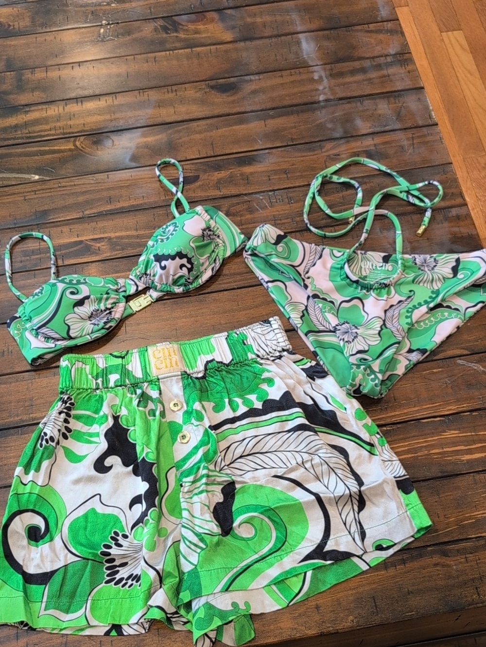 Cin Cin 3 Piece Bikini Set Cult Top, Lagoon Bottoms, Breakers Boxer Short